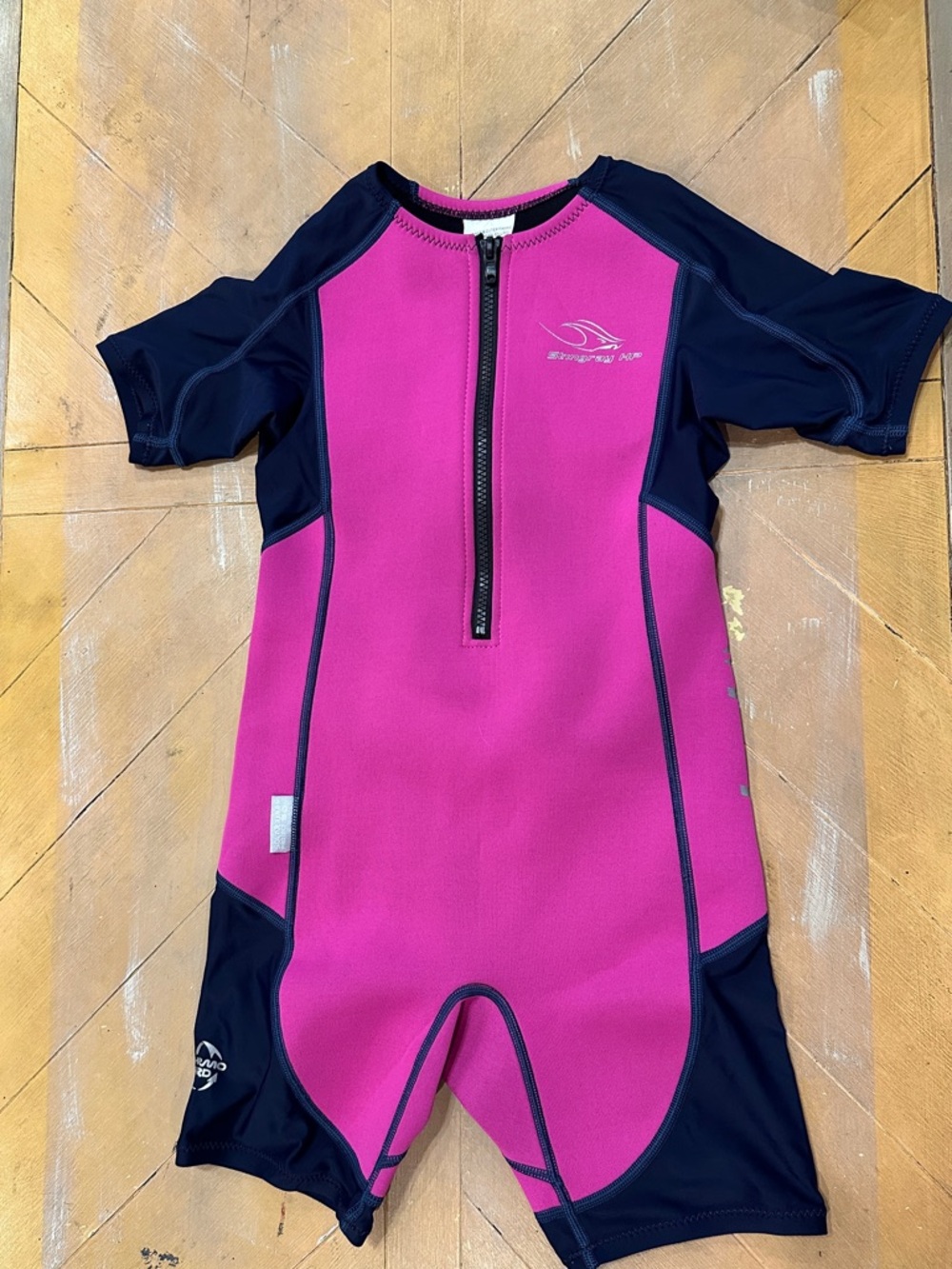 Phelps Tribord Kids Wetsuit Size 8 Pink Black Neoprene Swim Surf